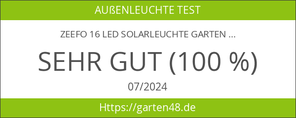 ZEEFO 16 LED Solarleuchte Garten